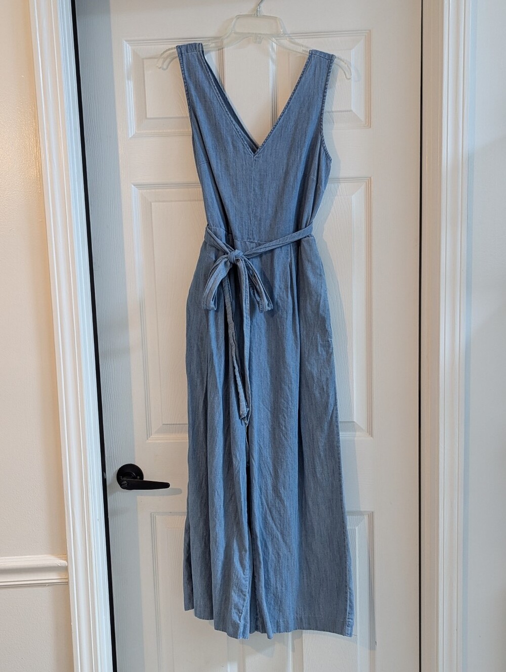 J. Crew Denim Romper With Tie Waist